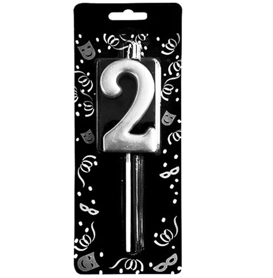 GÜMÜŞ 2 RAKAM MUM 7 CM | AdanaPastaMalzemeleri.com GÜMÜŞ 2 RAKAM MUM 7 CM