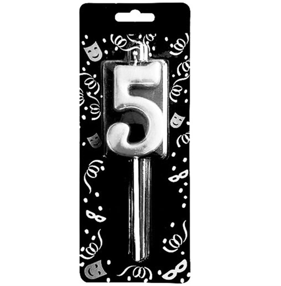 GÜMÜŞ 5 RAKAM MUM 7 CM | AdanaPastaMalzemeleri.com GÜMÜŞ 5 RAKAM MUM 7 CM