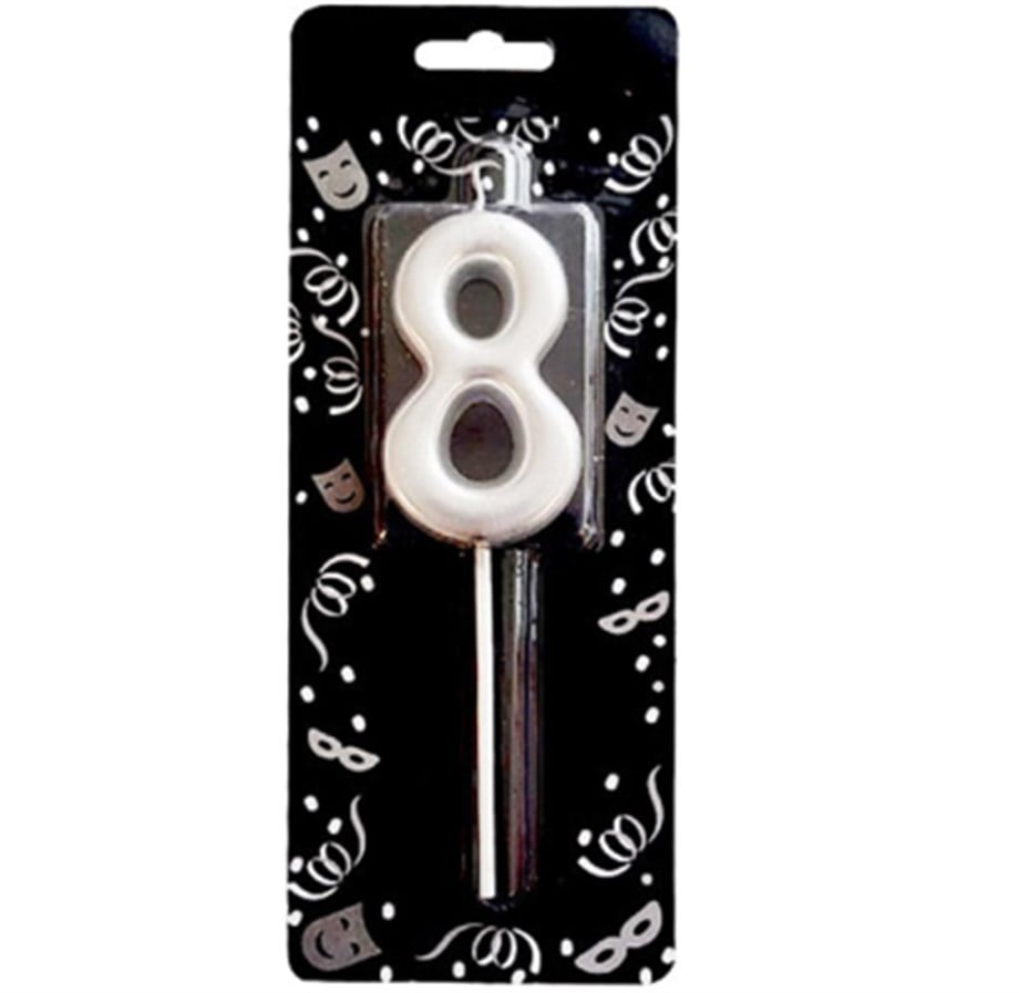 GÜMÜŞ 8 RAKAM MUM 7 CM | AdanaPastaMalzemeleri.com GÜMÜŞ 8 RAKAM MUM 7 CM