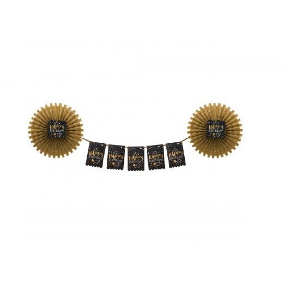 KF-117-GLD GOLD YELPAZELİ HAPPY BIRTHDAY UZAR SÜS