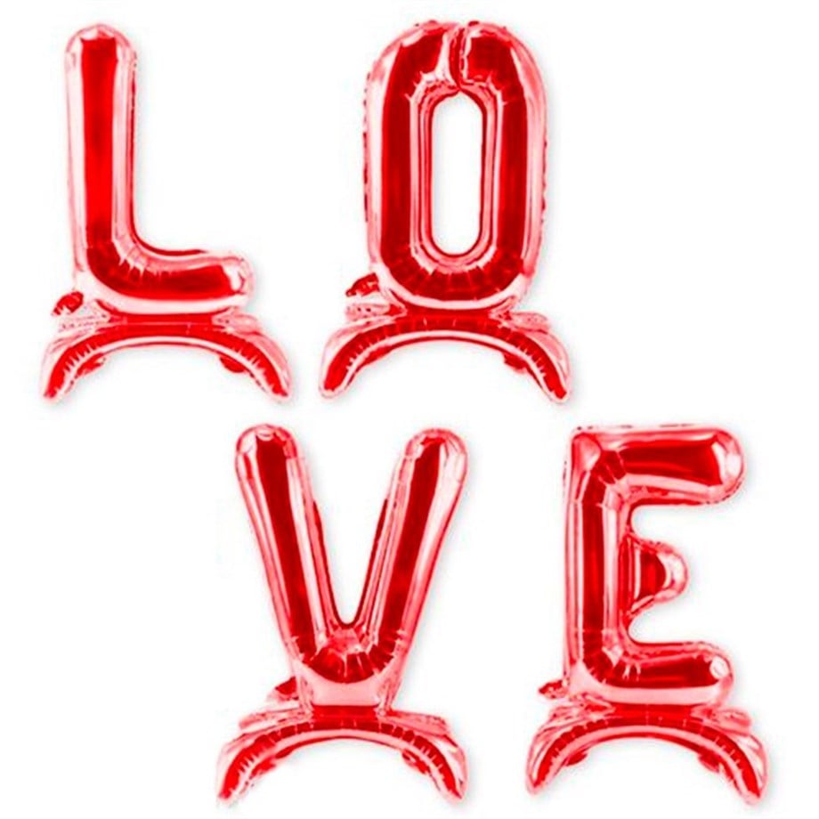 LOVE KIRMIZI AYAKLI FOLYO BALON