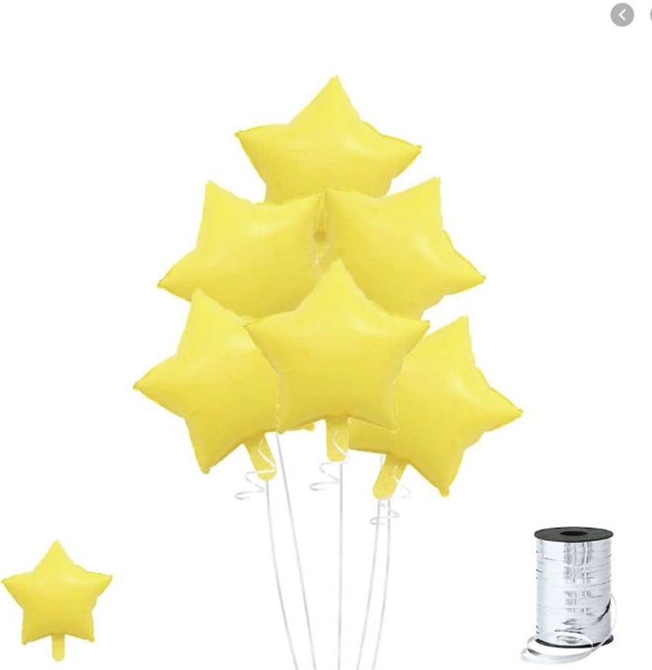 MAKARON YILDIZ FOLYO SARI BALON