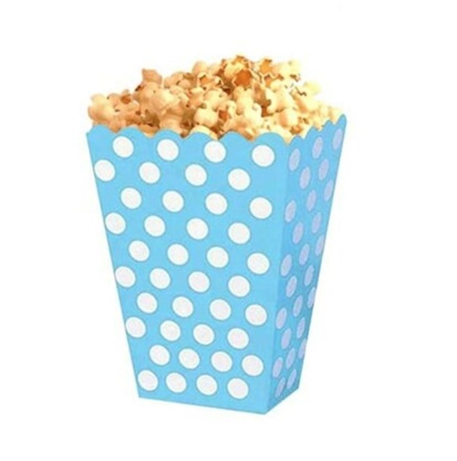 POPCORN KUTU MAVİ PUANLI 10 ADET
