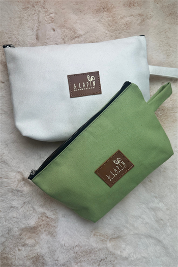 Canvas Kumaş Çok Amaçlı Organizer Çanta 2li  17x27cm ve 32x20cm 