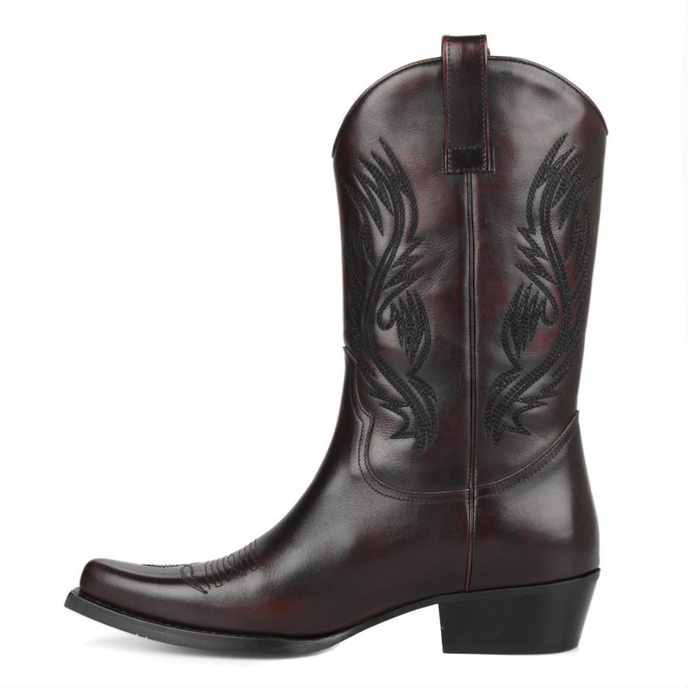 FootCourt Burgundy Cowboy Boots