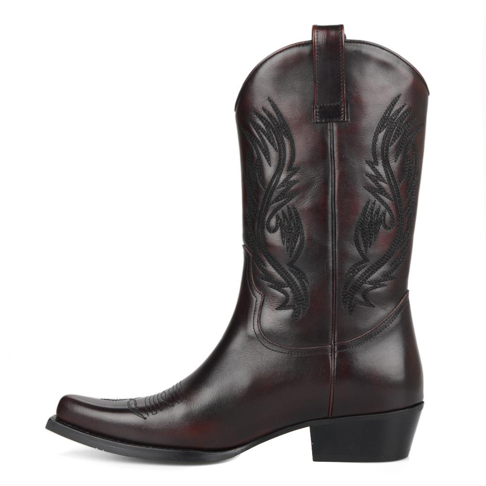 Bordo Erkek Kovboy Çizmesi