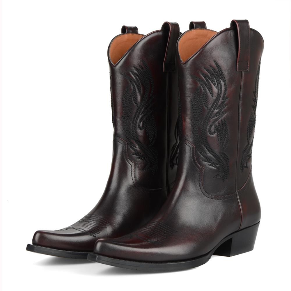 FootCourt Burgundy Cowboy Boots