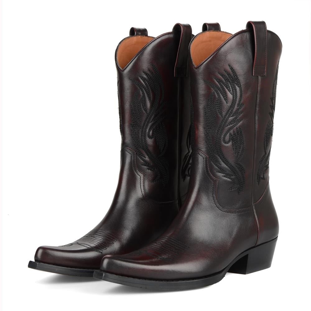 FootCourt Burgundy Cowboy Boots