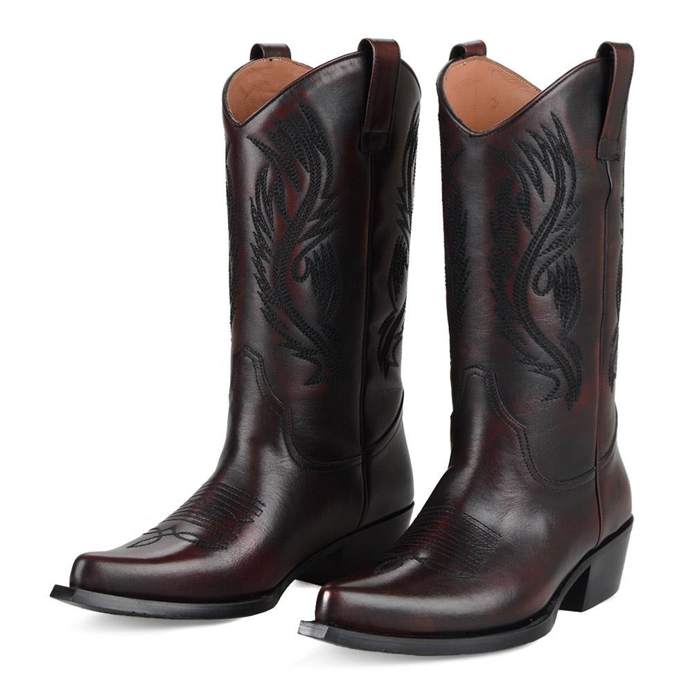 Bordo Kadın Kovboy Çizmesi Geneva