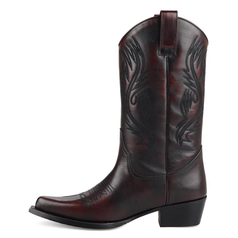 Bordo Kadın Kovboy Çizmesi Geneva