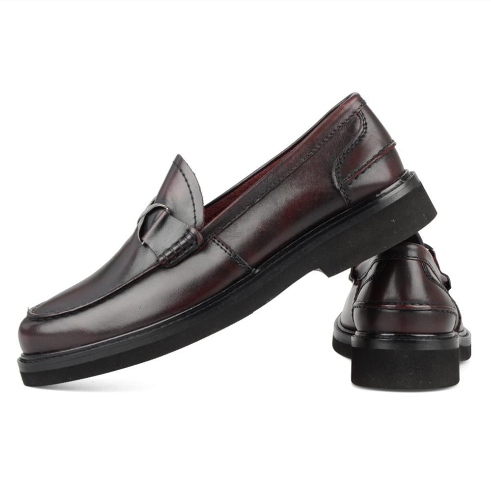 Men Loafer Wine Red Leather Shoes Burgundy