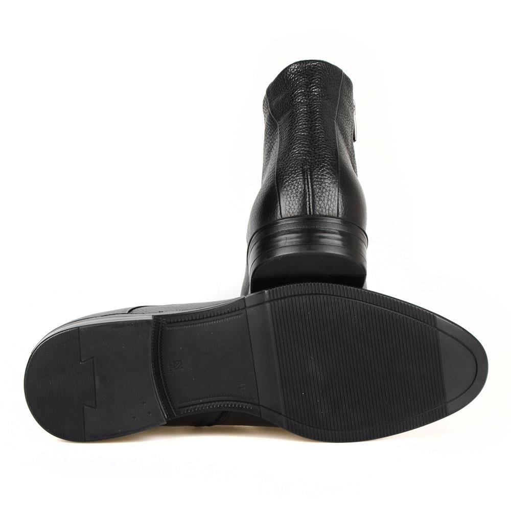 Erkek Siyah Deri Bot Fermuarlı
