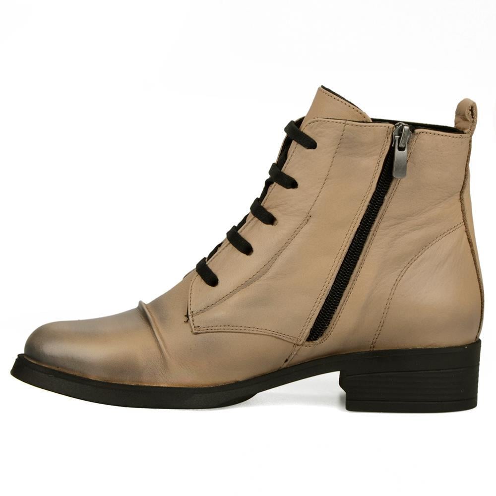 Günlük Kadın Bot Bej Naturel Deri
