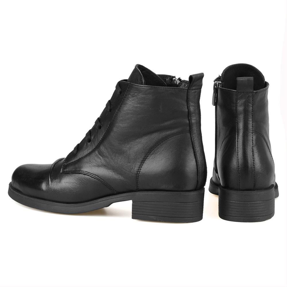 Günlük Kadın Bot Siyah Naturel Deri