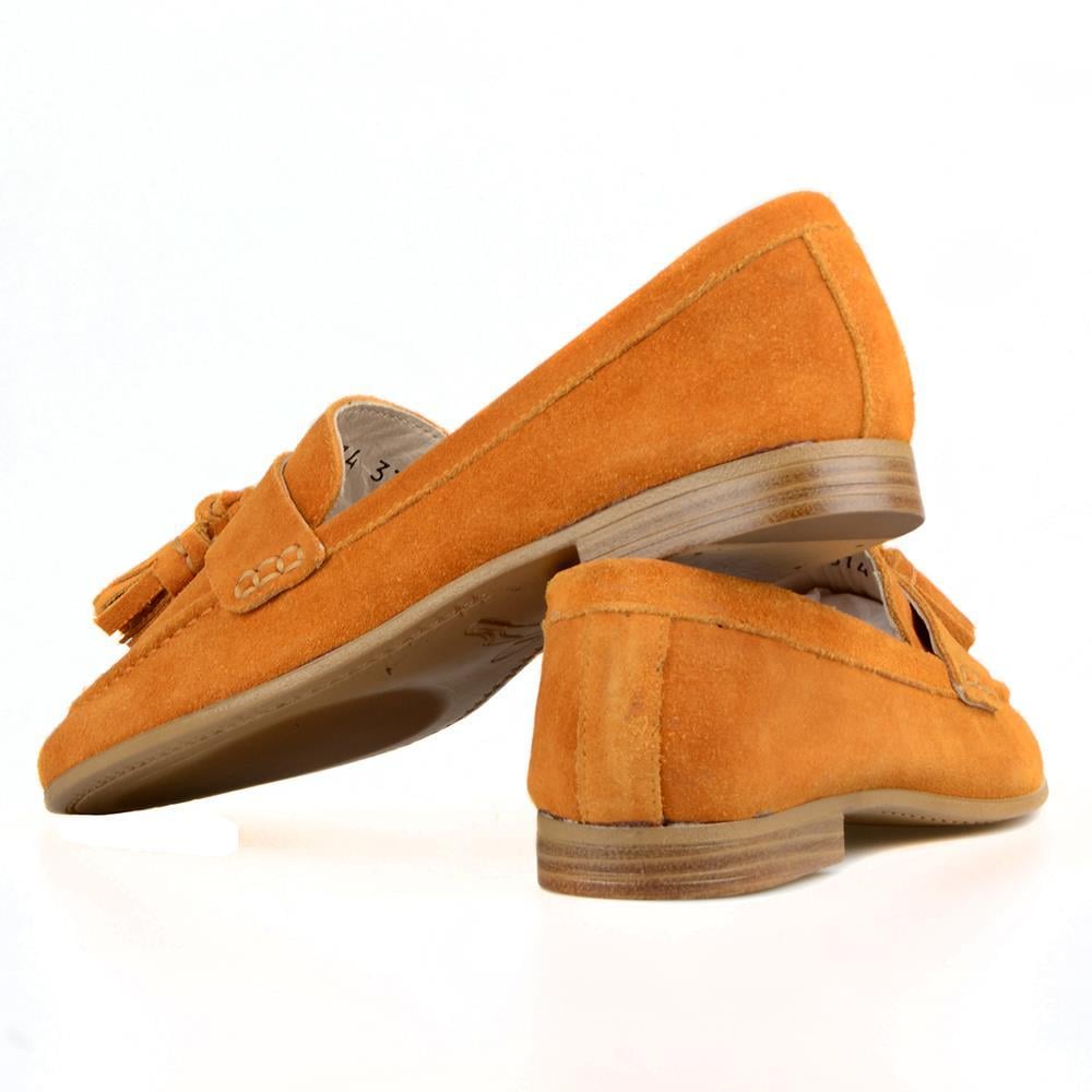 Hardal Süet Püskül Detaylı Kadın Loafer