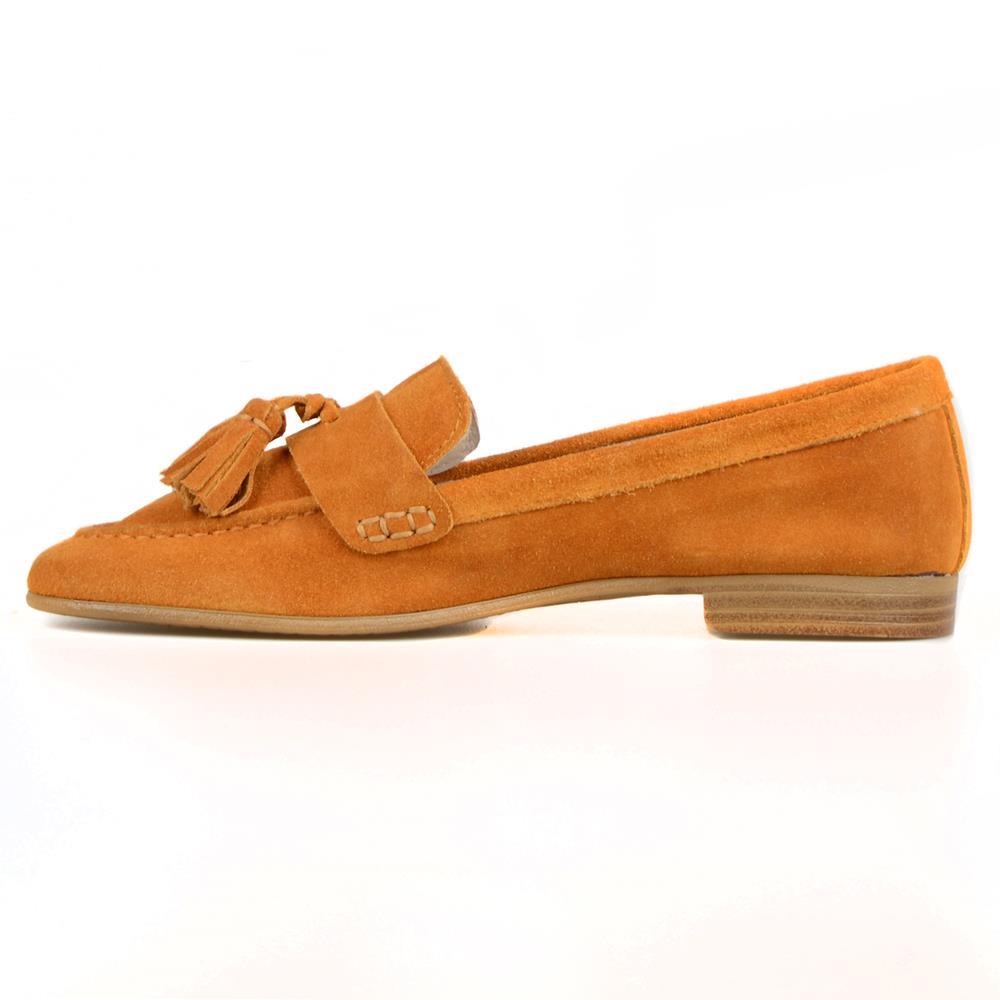Hardal Süet Püskül Detaylı Kadın Loafer