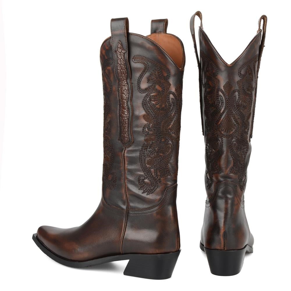 FootCourt Brown Cowboy Boots