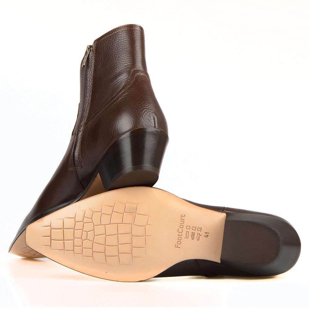 Brown Leather Mens  Cowboy Ankle Boots