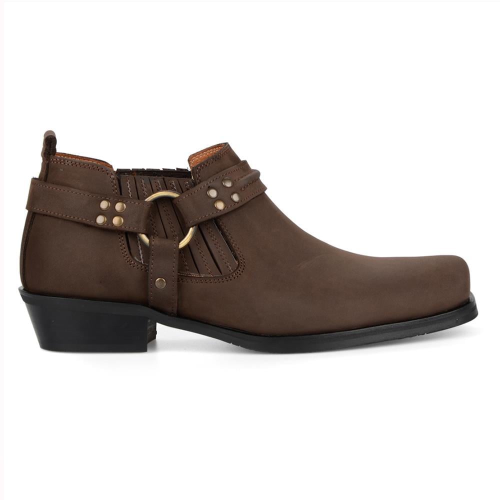 Brown Leather Biker Shoes