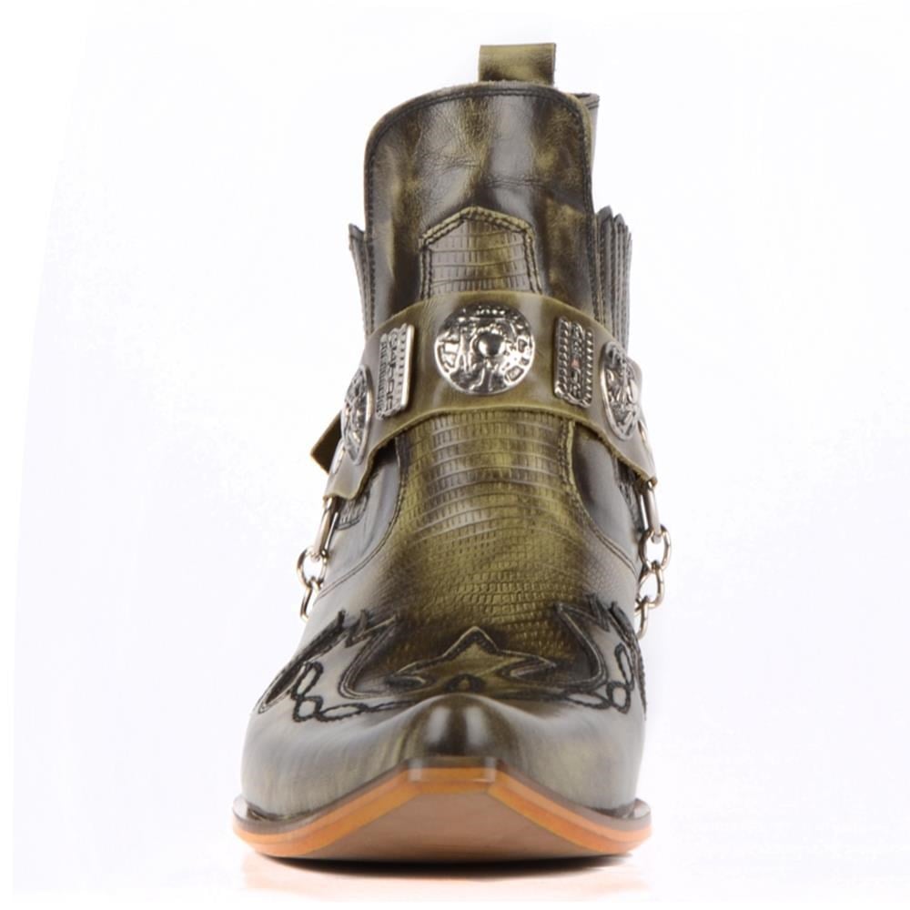 FootCourt Cowboy Ankle Boots (Western) Green