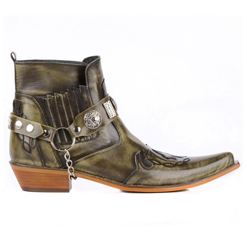 FootCourt Cowboy Ankle Boots (Western) Green