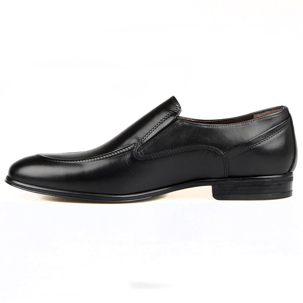 Black Leather Slip On Mens Classic Shoes