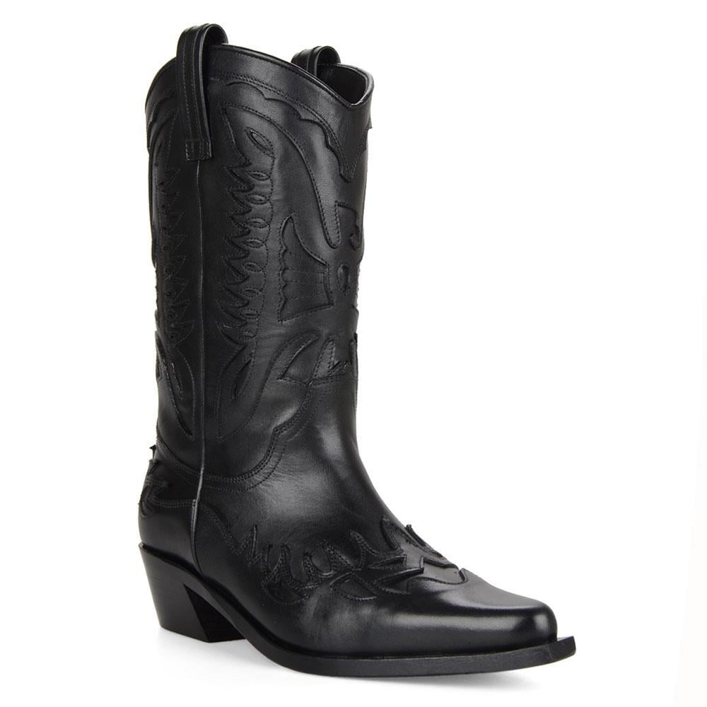 Siyah Bayan Kovboy Çizmesi (Buz)