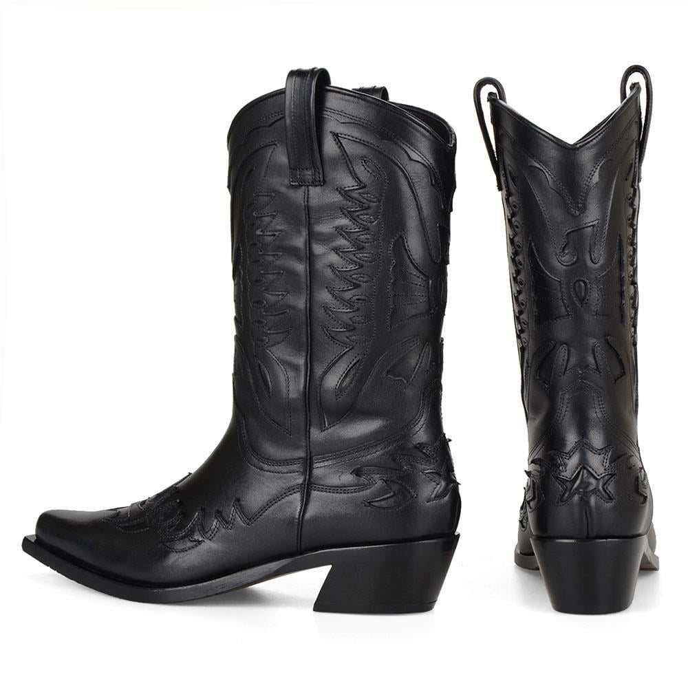 Siyah Bayan Kovboy Çizmesi (Buz)