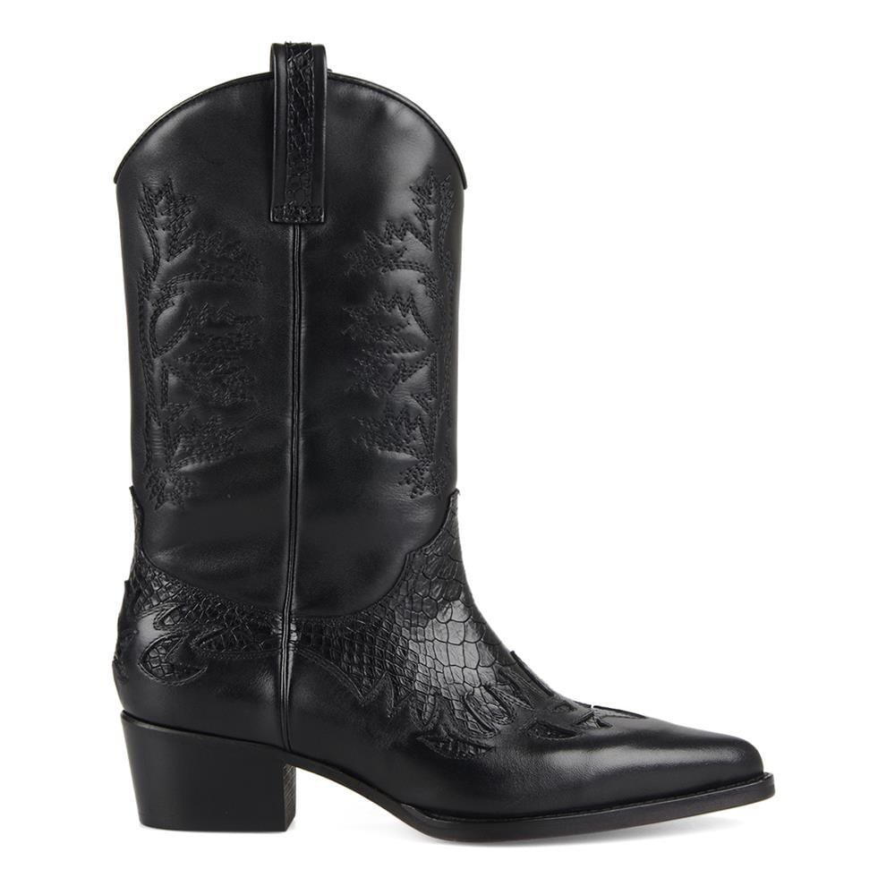 FootCourt Cowboy Boots Black