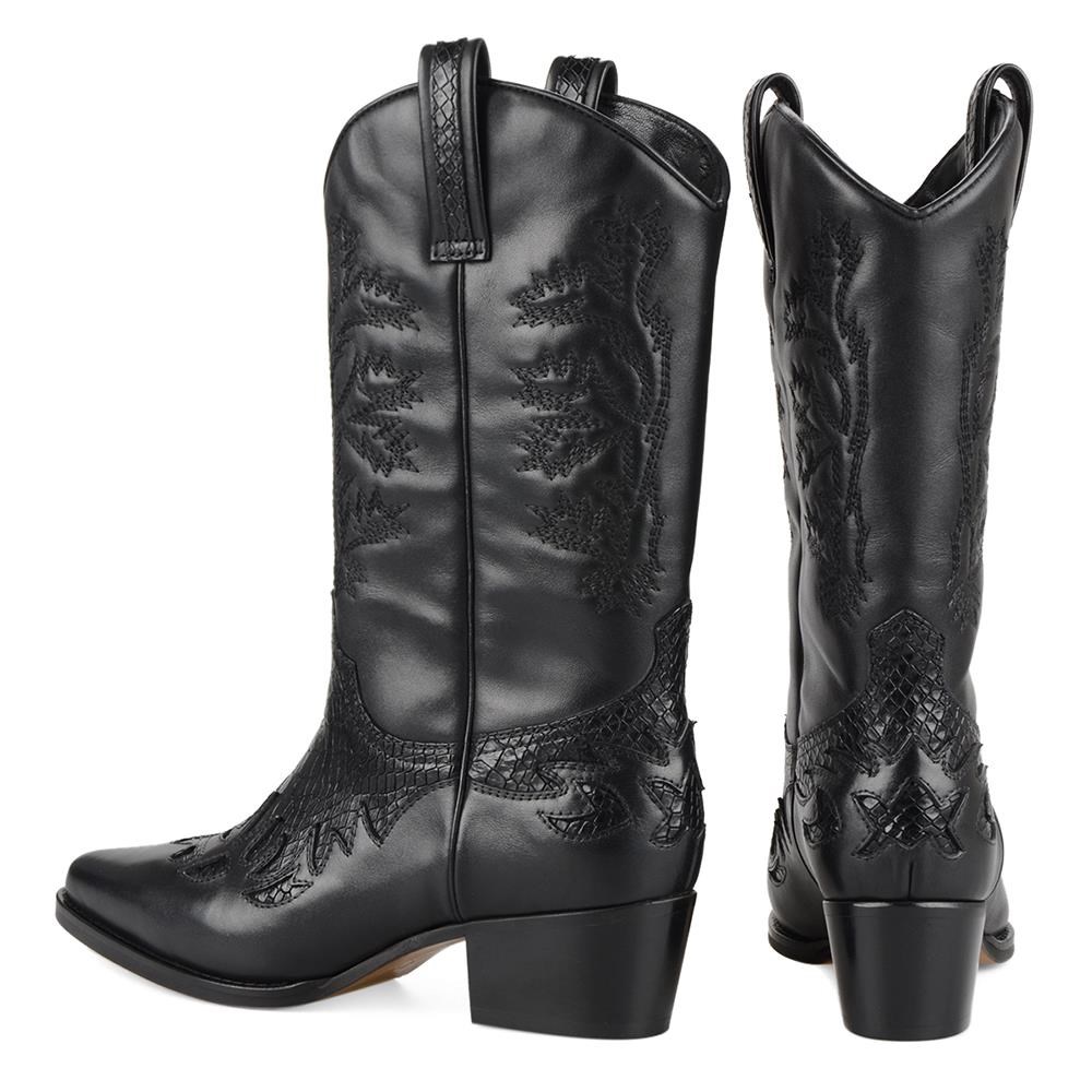 FootCourt Cowboy Boots Black