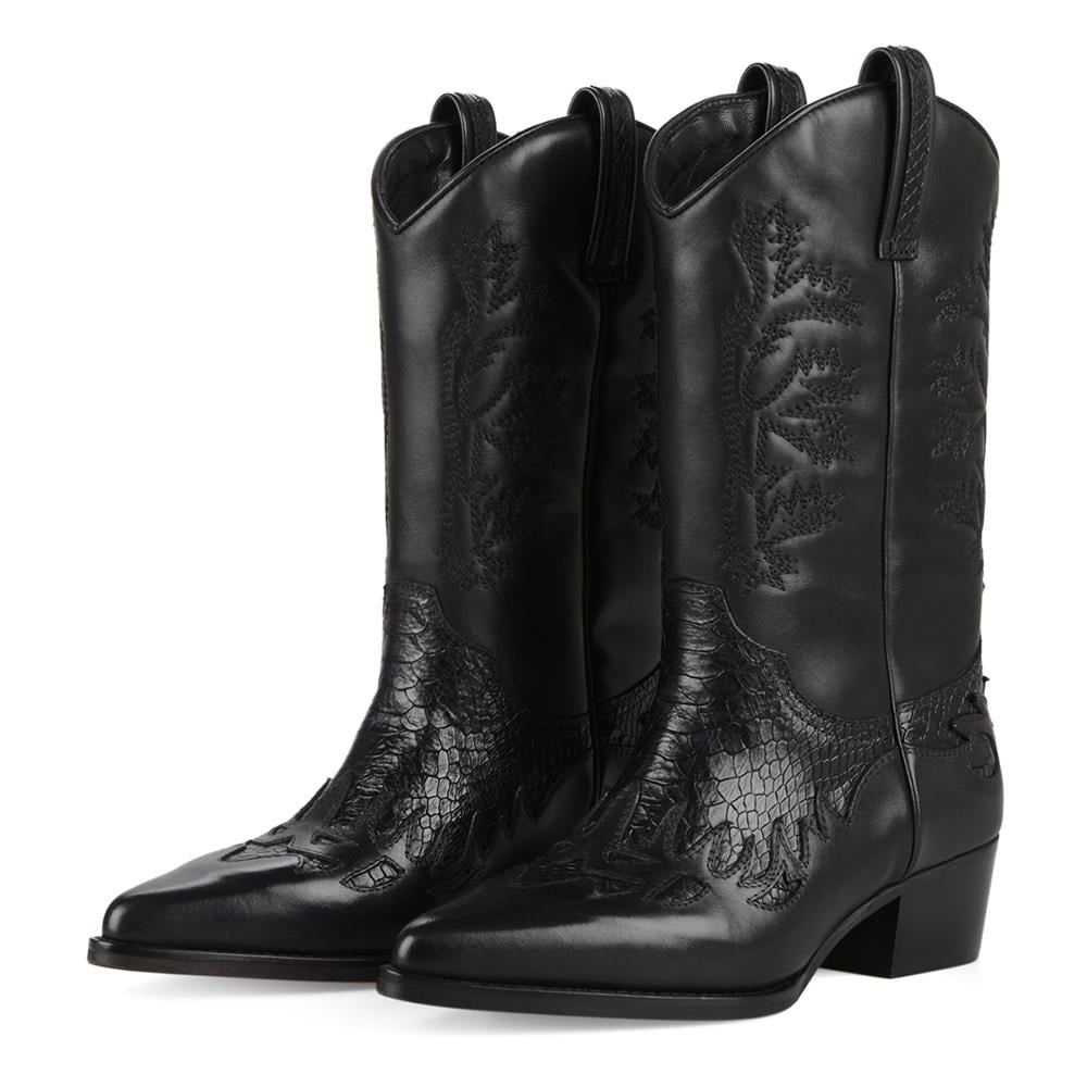 FootCourt Cowboy Boots Black
