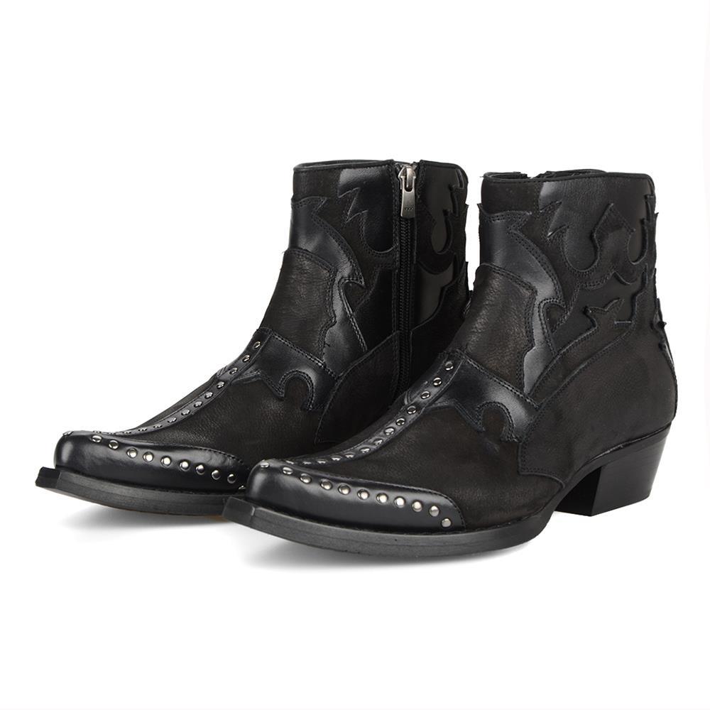 Black Cowboy Boots With Rivets