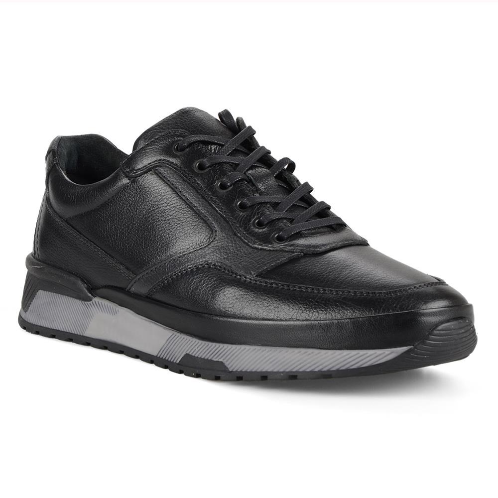 Siyah Erkek Deri Günlük Sneakers Corippo