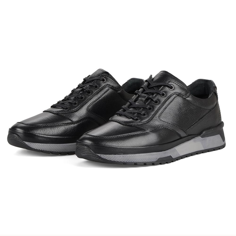 Siyah Erkek Deri Günlük Sneakers Corippo