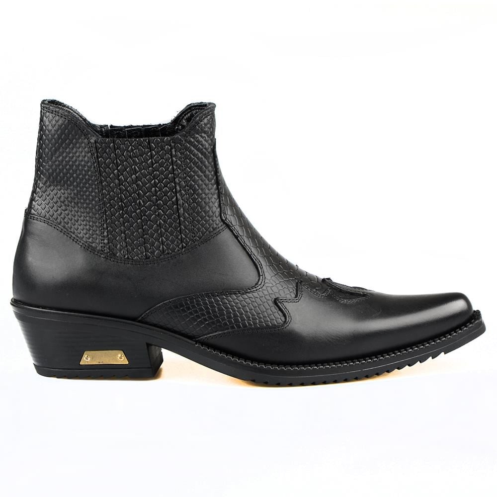 FootCourt Mens Cowboy Boots Black