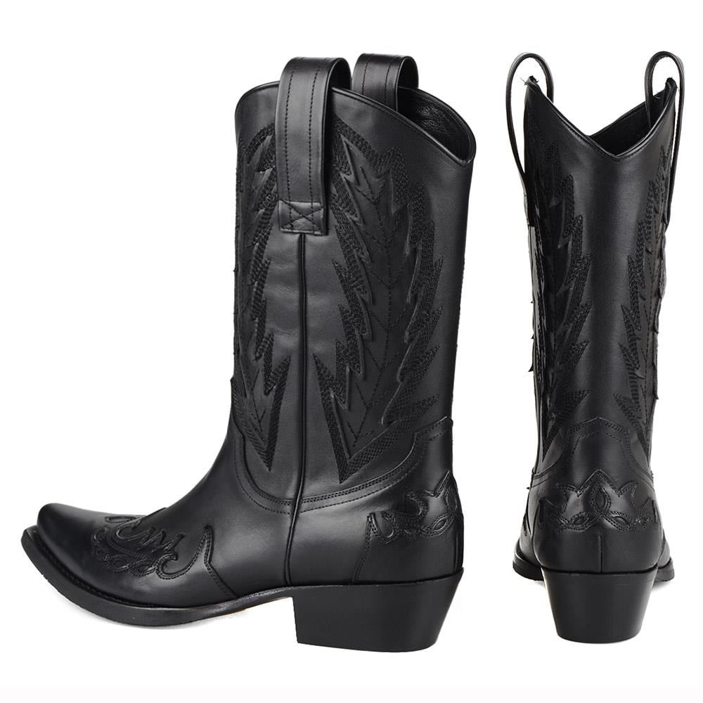 FootCourt Cowboy Boots Black
