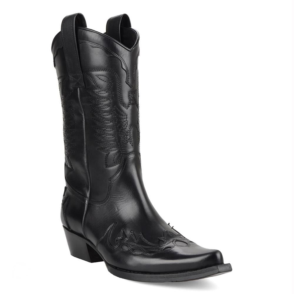 Siyah Erkek Kovboy Çizmesi (Tarçın)