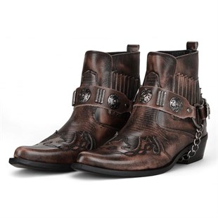 Vintage Brown Mens Cowboy Boots (Western)