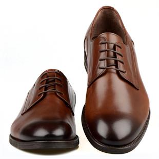 Brown Leather Mens Big Size Shoes