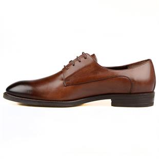 Brown Leather Mens Big Size Shoes