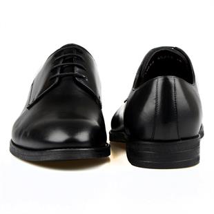 Black Leather Mens Big Size Shoes
