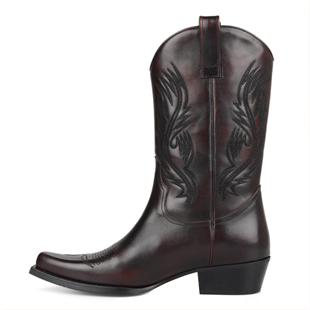 Bordo Erkek Kovboy Çizmesi