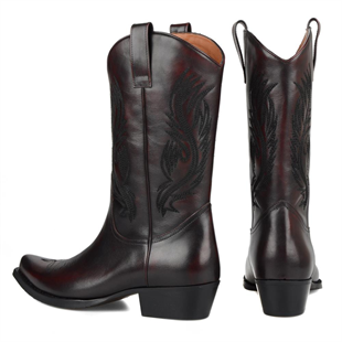 Bordo Erkek Kovboy Çizmesi