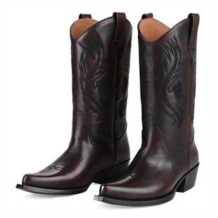 Bordo Kadın Kovboy Çizmesi Geneva