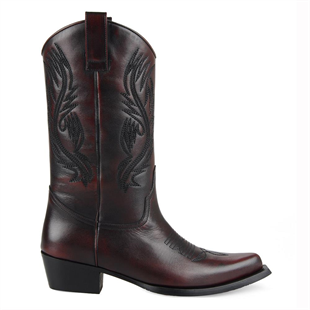 Bordo Kadın Kovboy Çizmesi Geneva