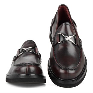 Bordo Loafer Erkek Deri Ayakkabı 