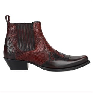 Burgundy Mens Cowboy Ankle Boots