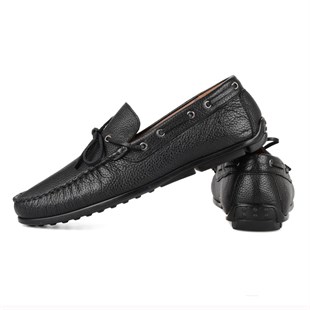 Black Loafers Moccasin Driving Shoes
