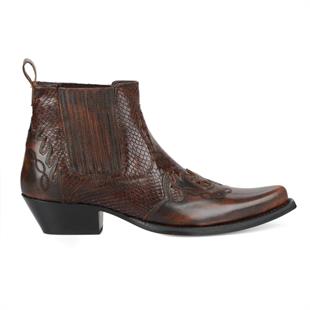 Brown Mens Cowboy Ankle Boots