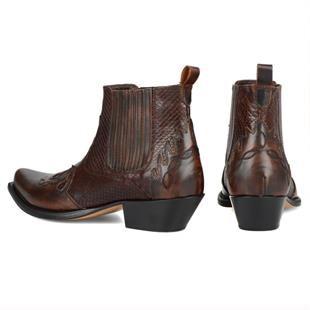 Brown Mens Cowboy Ankle Boots